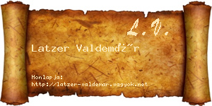 Latzer Valdemár névjegykártya